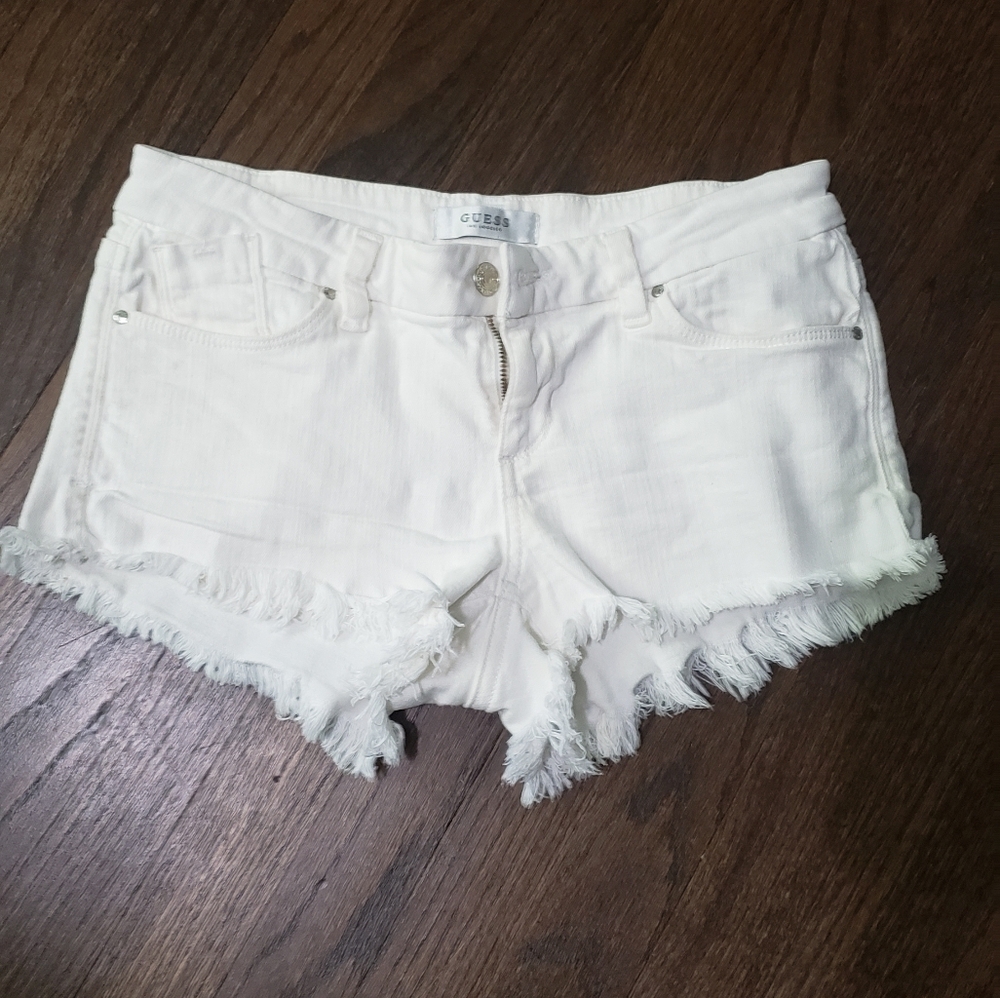 Guess Selene white denim shorts size 26